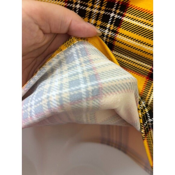 SEDUCTION WOMEN Y2K Bobycon tank Top Size M yellow plaid PREPPY GRUNGE FITTED - Picture 7 of 7